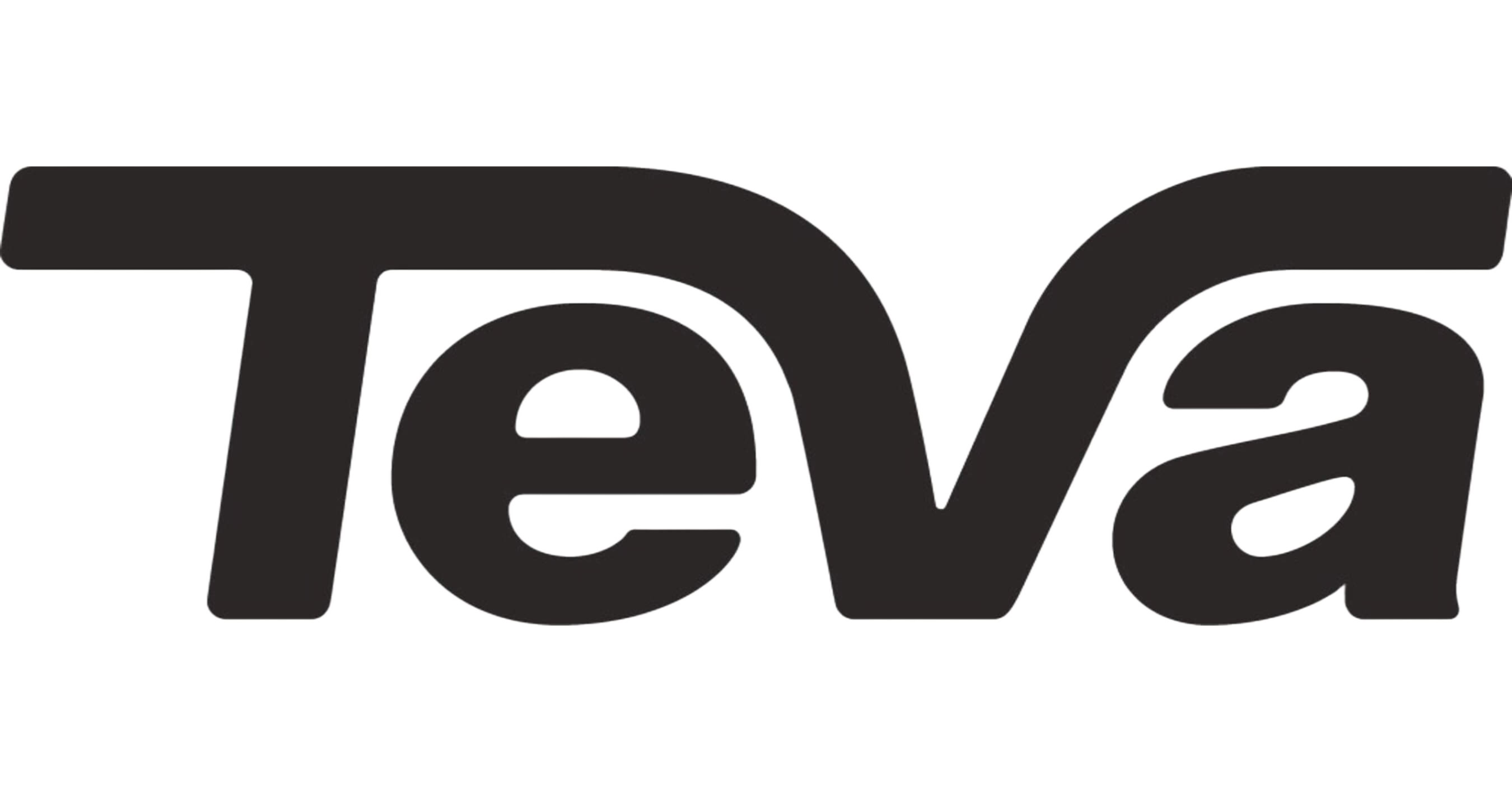 The Teva brand logo is seen in black font.