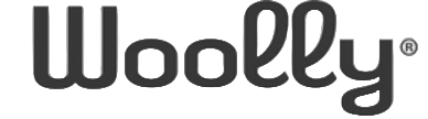The Woolly brand logo is seen in black font.